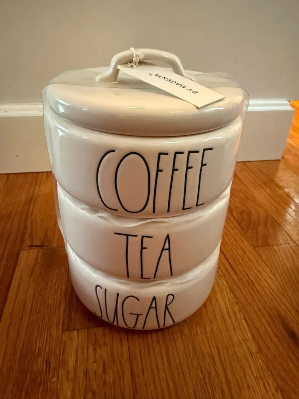 New Rae Dunn Artisan Collection Coffee Tea Sugar Stackable Canisters with Lid 9
